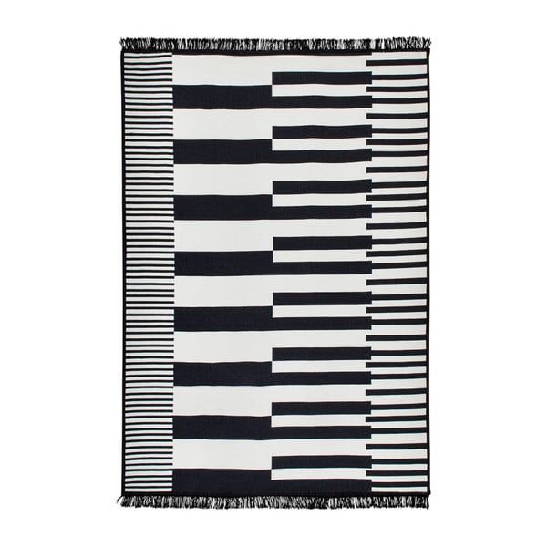 Čierno-biely obojstranný koberec Klotho, 160 × 250 cm