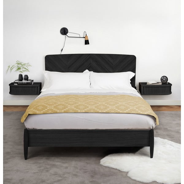 Čierny nočný stolík v dekore duba Farsta - Woodman-image-1