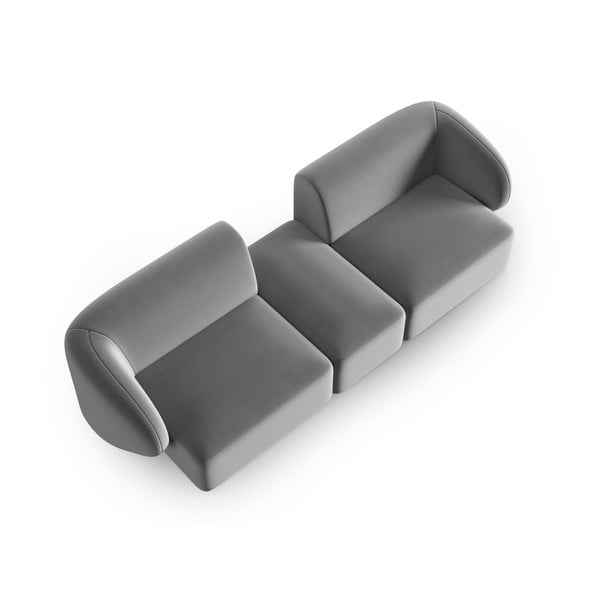 Sivá zamatová pohovka 246 cm Paolo – Milo Casa-image-1