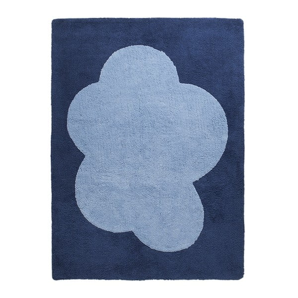 Modrý bavlnený koberec Happy Decor Kids Big Cloud, 160 x 120 cm