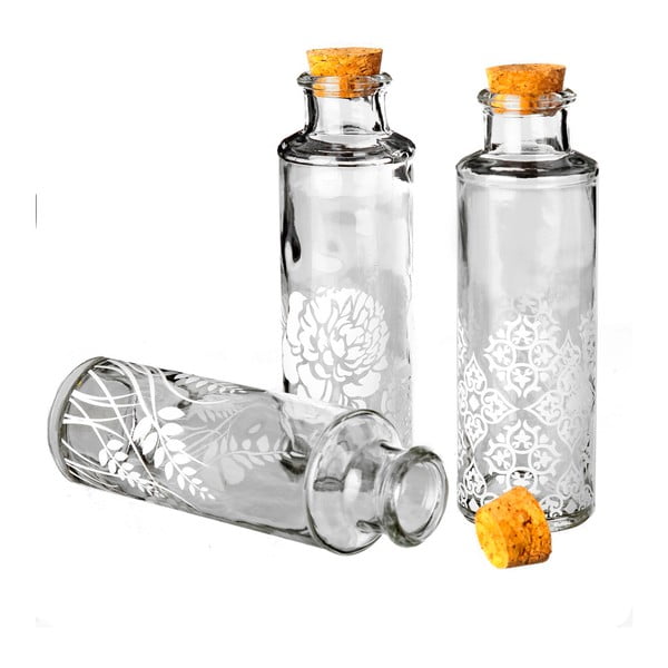 Sada 3 sklenených fliaš Unimasa Pattern, 175 ml