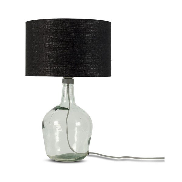 Stolová lampa s čiernym tienidlom a konštrukciou z recyklovaného skla Good&Mojo Murano, ⌀ 30 cm