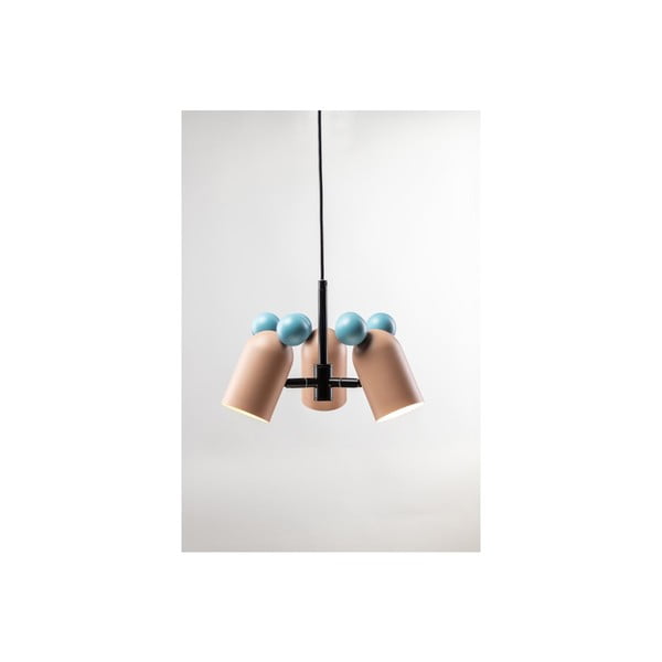 Svetlomodré/ružové detské svietidlo s kovovým tienidlom ø 30 cm Mouse II – GTV-image-2