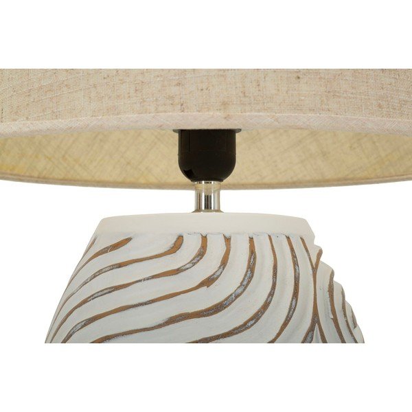 Krémovobiela stolová lampa z polyresínu s textilným tienidlom (výška  55 cm) Oblix – Mauro Ferretti-image-4