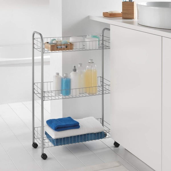 Pojazdný stojan s 3 policami Metaltex Ascona Slim De Luxe, výška 84 cm-image-3