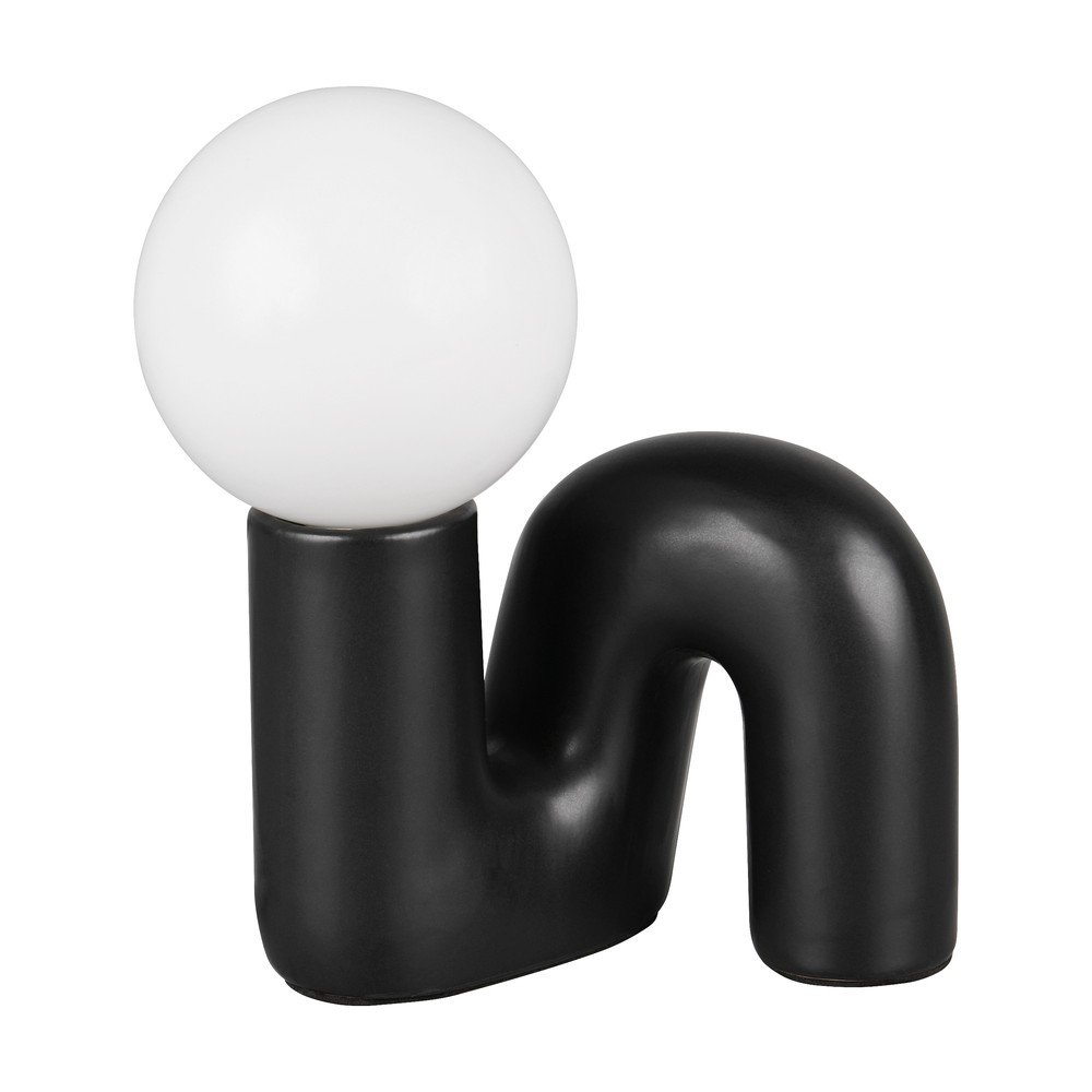 E-shop Čierna keramická stolová lampa (výška 21,5 cm) Quinn – Reality