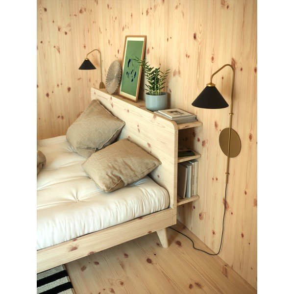 Hnedá dvojlôžková posteľ z borovicového dreva s roštom 160x200 cm Retreat – Karup Design-image-4