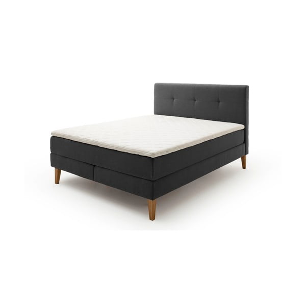 Antracitová boxspring posteľ 160x200 cm Stockholm – Meise Möbel