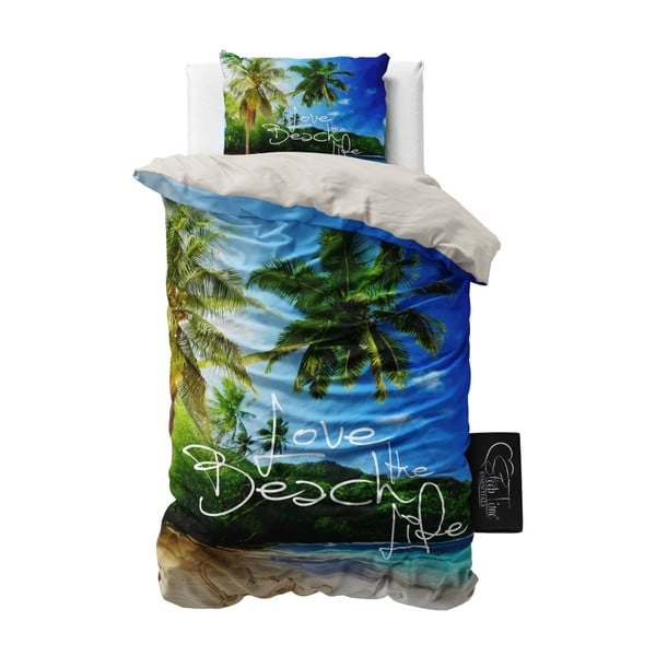 Obliečky z mikroperkálu Sleeptime Beach Life, 140 x 220 cm
