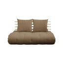Rozkladacia pohovka s hnedým poťahom Karup Design Shin Sano Natural/Mocca