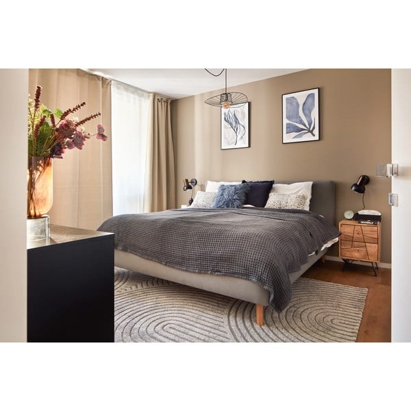 Sivá čalúnená dvojlôžková posteľ bez roštu 180x200 cm Mattis – Meise Möbel-image-1