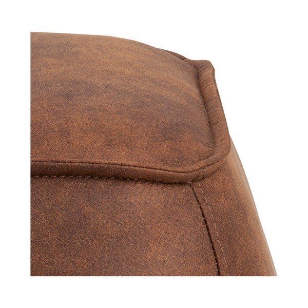 Koňakovohnedý puf z imitácie kože Actona Mie, 40 x 40 cm-image-1