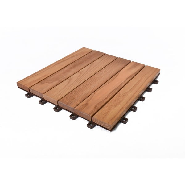 Podlahové dlaždice z jaseňového dreva v súprave 6 ks Rojaplast - Thermowood-image-2