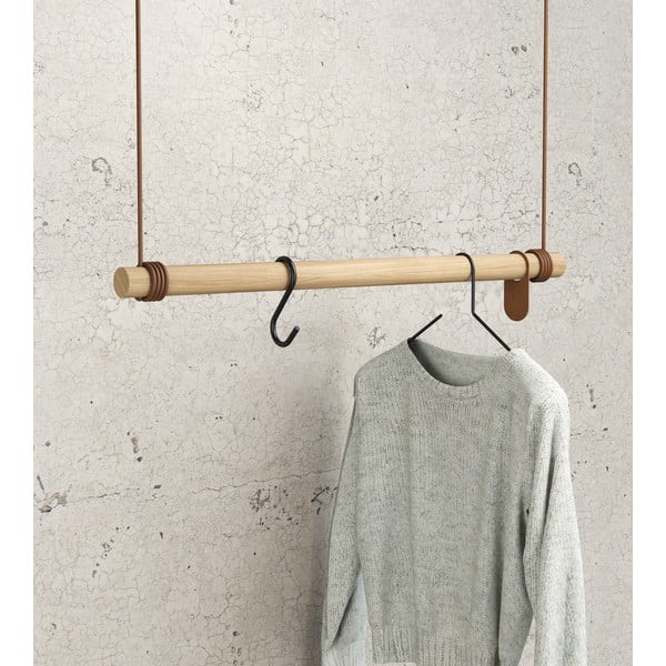 Nástenný vešiak z dubového dreva v prírodnej farbe 80 cm Swing M – LIND DNA-image-2