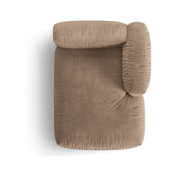 Svetlohnedý zamatový modul pohovky (pravý roh) Martina – Micadoni -image-3