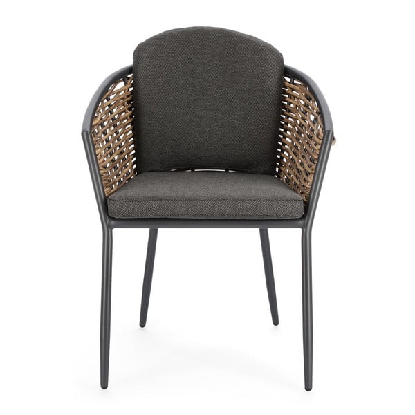 Sivá kovová záhradná stolička Maribela – Bizzotto-image-4