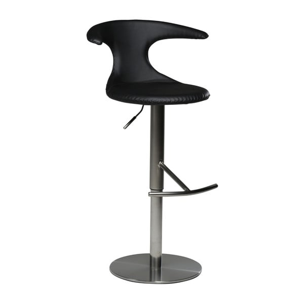 Čierna barová nastaviteľná stolička s koženkovým sedadlom DAN-FORM Denmark Flair