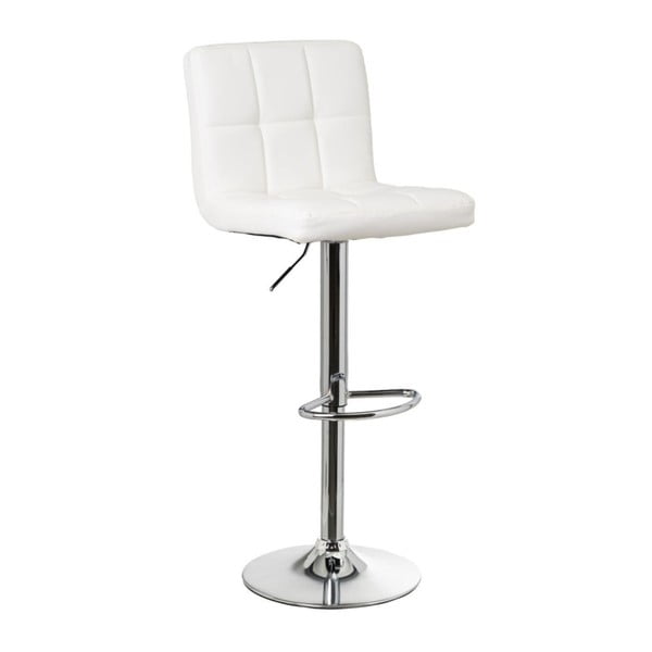 Biele barové stoličky s nastaviteľnou výškou z imitácie kože v súprave 2 ks (výška sedadla 93 cm) – Casa Selección