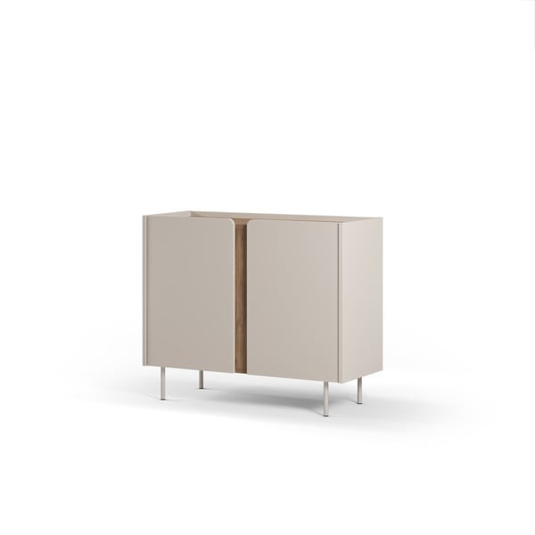 Skrinka v dekore duba v krémovo-prírodnej farbe 100x82,5x40 cm Lucile – Marckeric-image-4