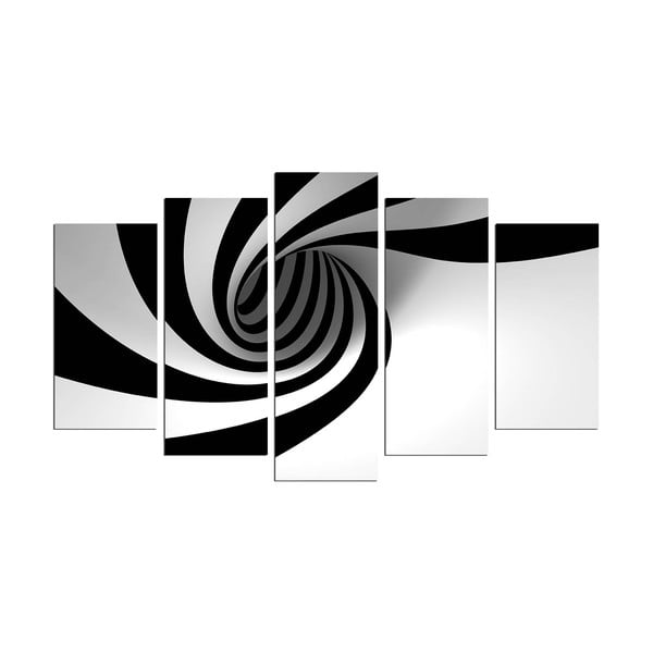 Viacdielny obraz Spiral B&W, 110 × 60 cm