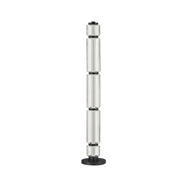 Matne čierna sklenená LED stojacia lampa (výška  123 cm) Liesa – Nova Luce