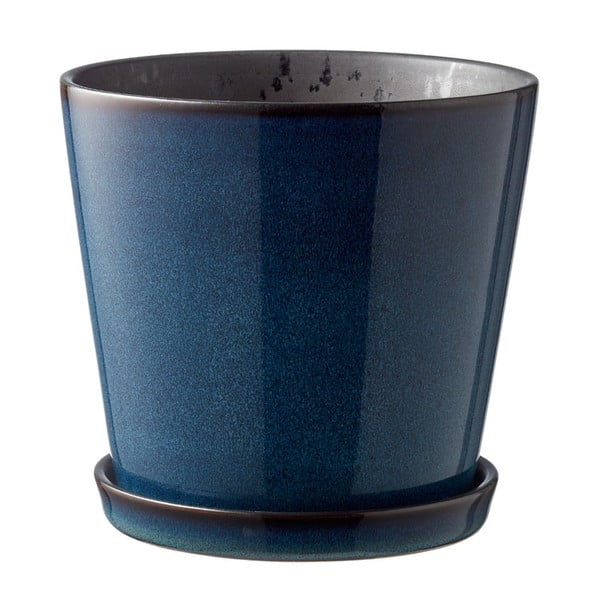 Kameninový obal na kvetináč ø 14 cm Gastro Dark Blue/Black – Bitz-image-3