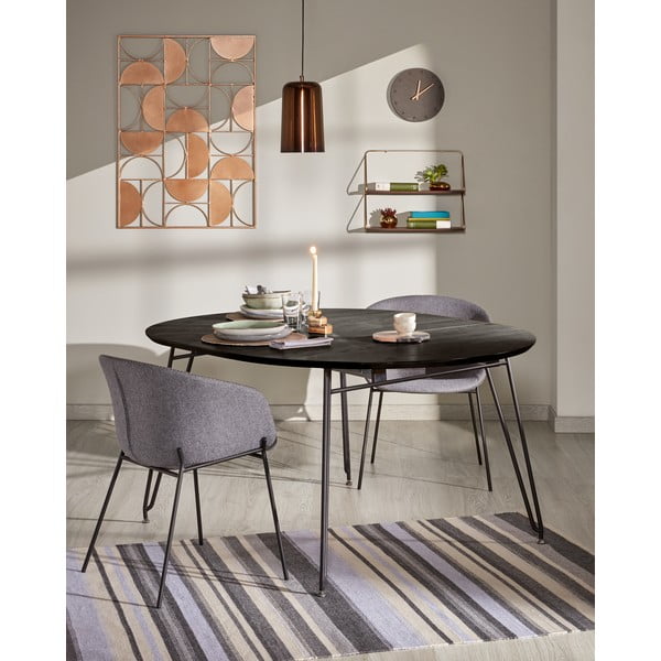 Okrúhly rozkladací jedálenský stôl s doskou v dekore jaseňového dreva ø 120 cm Norfort – Kave Home-image-1