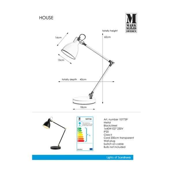 Čierna stolová lampa Markslöjd House Table Black-image-2