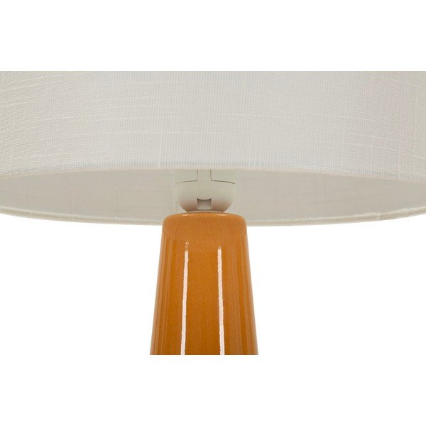 Keramická stolová lampa v horčicovej farbe/biela s textilným tienidlom (výška  51,5 cm) Gress – Mauro Ferretti-image-3