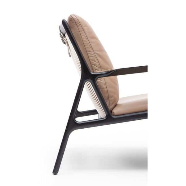 Čierno-béžové kožené kreslo Dedo – Gazzda-image-4