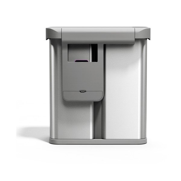Oceľový odpadkový kôš 34+24 l na triedený odpad/bezdotykový v striebornej farbe Dual Sensor – simplehuman-image-2