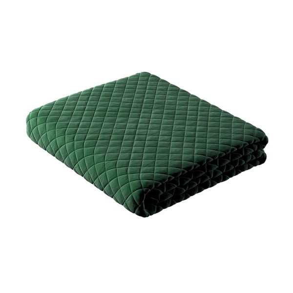 Zelená prešívaná posteľná prikrývka na dvojlôžko 170x210 cm Posh Velvet - Yellow Tipi