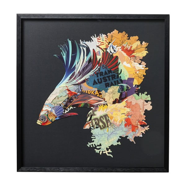 Nástenný obraz v ráme Kare Design Betta Fish Colore Left, 65 x 65 cm