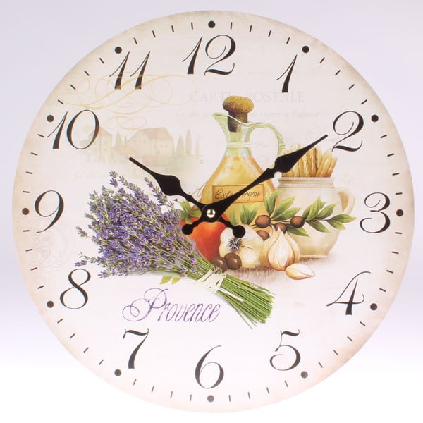 Drevené nástenné hodiny Dakls Provence, ⌀ 34 cm