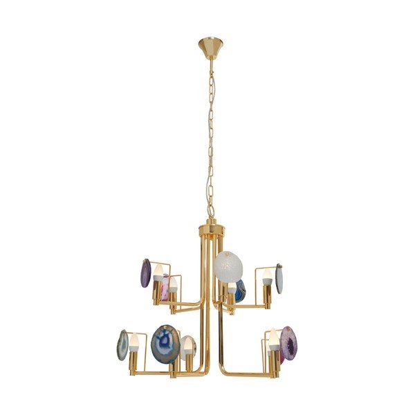 Kovové závesné svietidlo v zlatej farbe Glamour – Premier Housewares-image-2