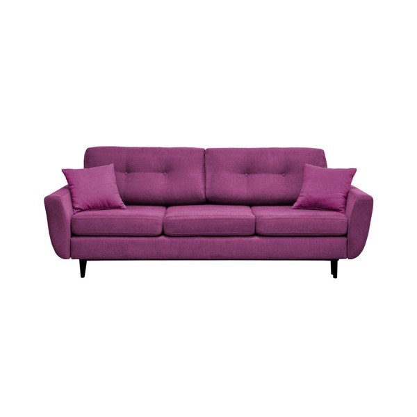 Fialová trojmiestna rozkladacia pohovka s čiernymi nohami Mazzini Sofas Jasmin-image-2