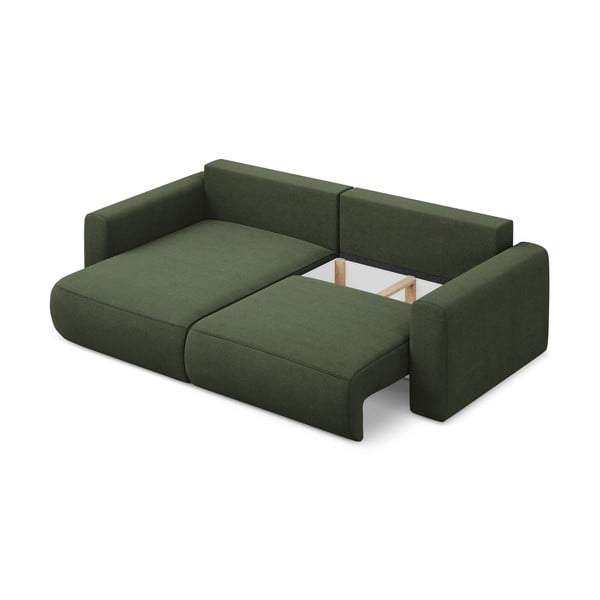 Khaki rozkladacia/s úložným priestorom rohová pohovka (ľavý roh/s leňoškou) Kapua – Makamii-image-3