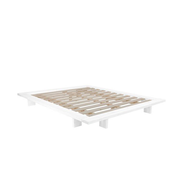 Dvojlôžková posteľ z borovicového dreva s matracom Karup Design Japan Comfort Mat White/Natural, 140 × 200 cm-image-3