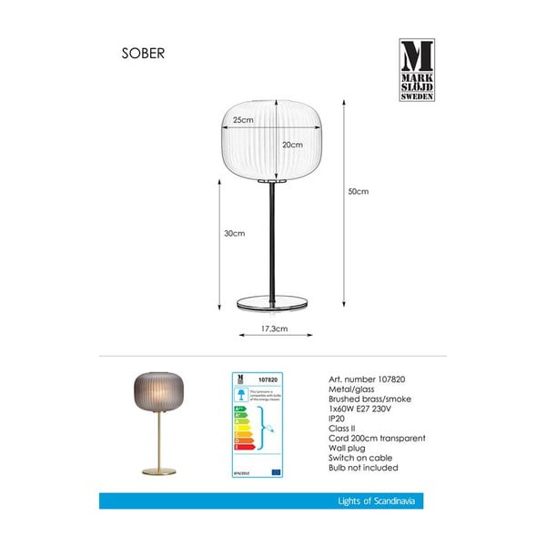 Stolová lampa Markslöjd Sober Table 1L Smoke-image-3