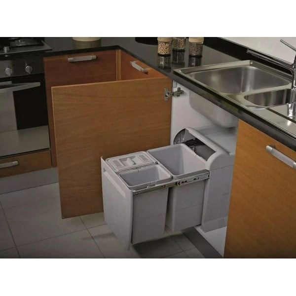 Plastový odpadkový kôš na triedený odpad/vstavaný 12 + 8 l City - Elletipi-image-1