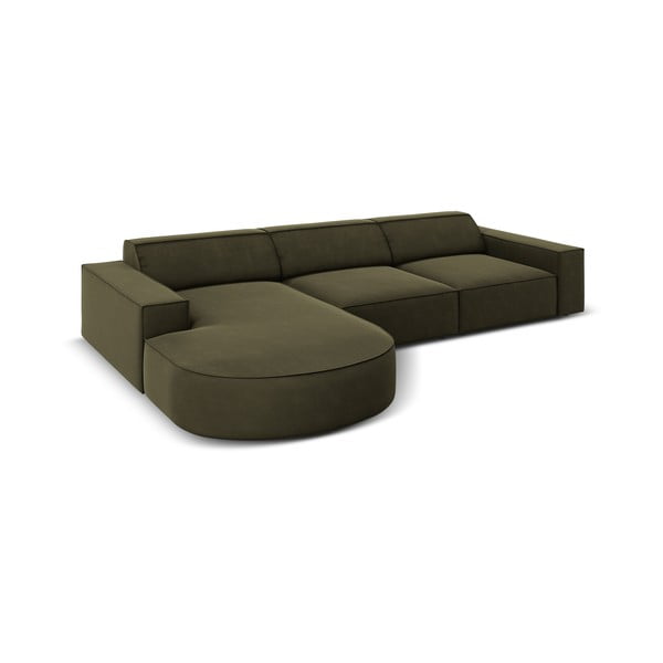 Zelená zamatová rohová pohovka (ľavý roh) Jodie - Micadoni Home-image-4