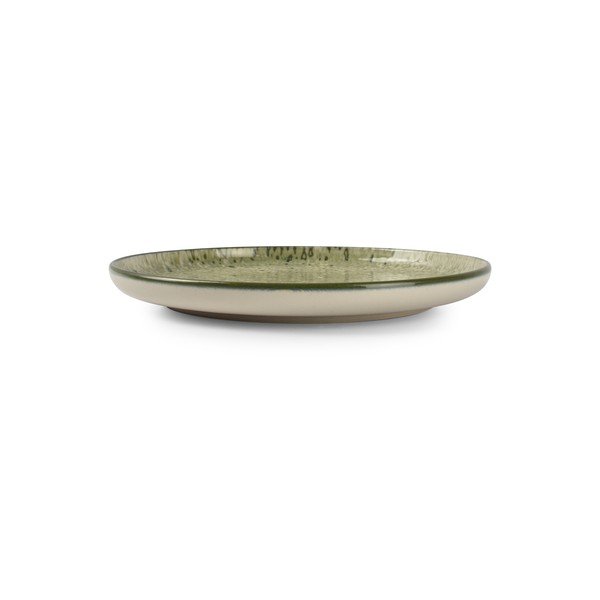 Zelený/krémovobiely dezertný kameninový tanier ø 20 cm Gravel – ONA-image-2