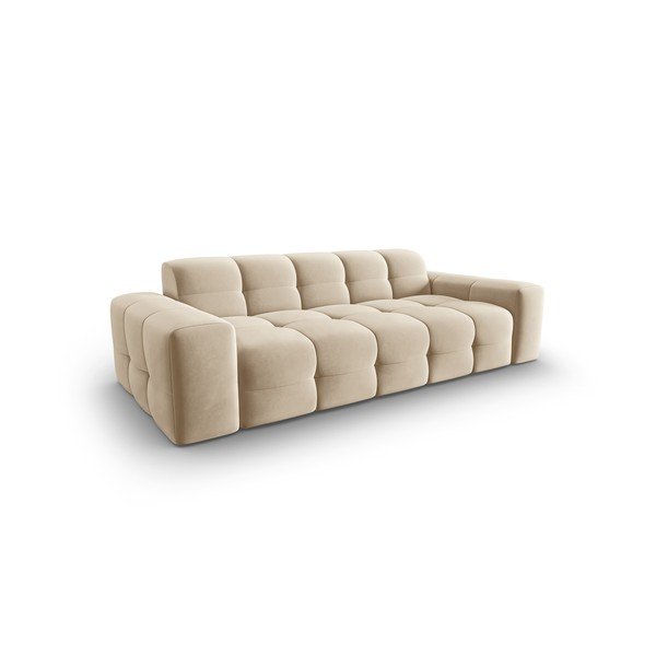 Béžová zamatová pohovka 222 cm Kendal - Micadoni Home-image-3