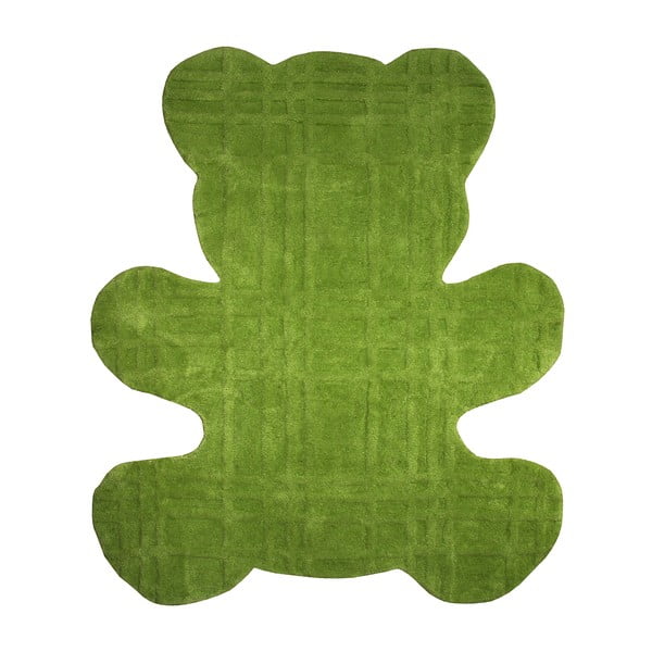 Detský zelený koberec Teddy, 100 x 120 cm