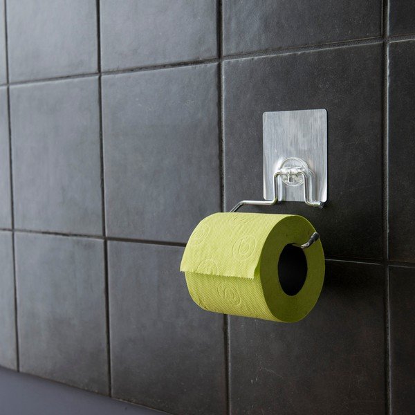 Samolepiaci držiak z pochrómovanej ocele na toaletný papier Compactor-image-3