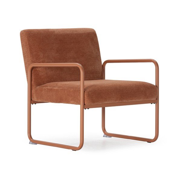 Terakotové ženilkové kreslo Vince – MOME