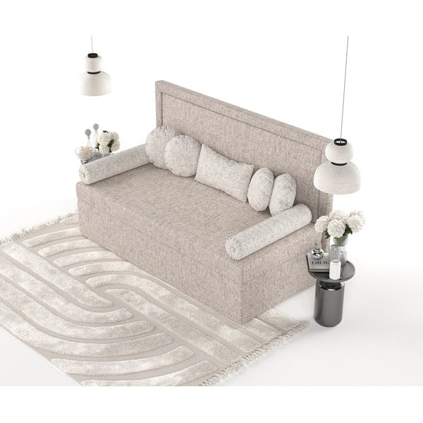 Svetlohnedá čalúnená jednolôžková posteľ 90x200 cm Scala – Maison de Rêve-image-3