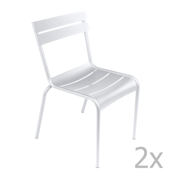 Sada 2 bielych stoličiek Fermob Luxembourg