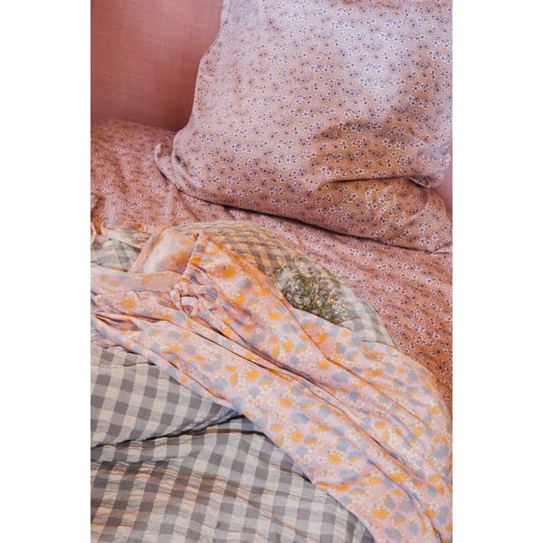 Sivo-béžové predĺžené krepové obliečky na dvojlôžko 200x220 cm Bæk&Bølge – JUNA-image-3