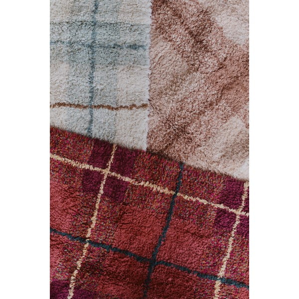 Červený prateľný/ručne tkaný bavlnený koberec 90x120 cm Tartan Vintage Red – Lorena Canals-image-4